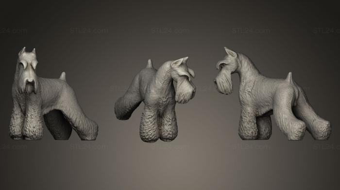 Статуэтки животных (Собака-шнауцер, STKJ_0428) 3D модель для ЧПУ станка